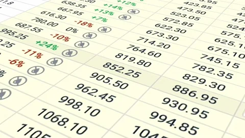 Stock Market values with digital table of companies indexes. Stock Footage 202648350