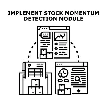 Stock momentum detection module implementing supply chain process Stock Illustration