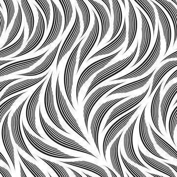 Stock monochrome seamless vector pattern of smooth wavy stripes isolated on a Illustration