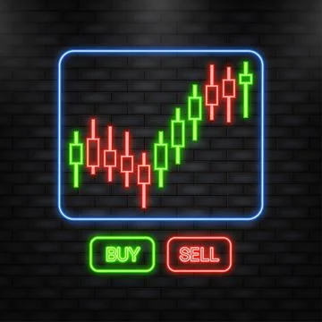 Stock online trading. Technical analysis candlestick chart. Stock exchanges Stock Illustration