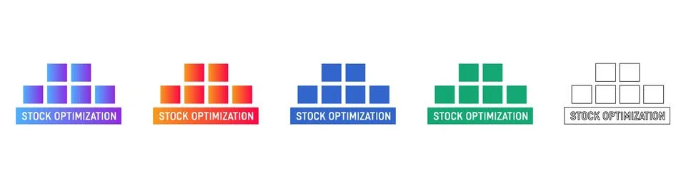 Stock Optimization Logistics Icons Stock Illustration