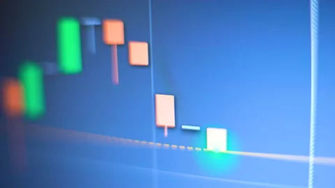 Stock option real time candlesticks up and down index for profit and money loss Stock Footage 116351895