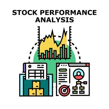 Stock performance analysis financial data management concept Stock Illustration