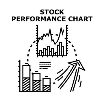 Stock performance chart analyzing market financial growth Stock Illustration