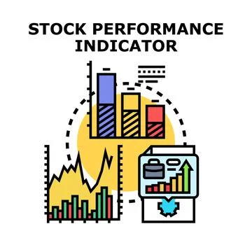 Stock performance indicator analyzing financial market data Stock Illustration