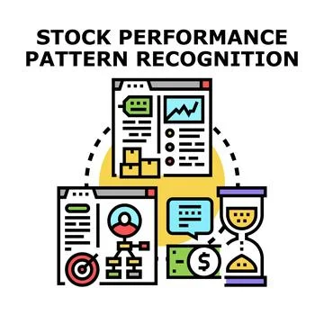 Stock performance pattern recognition financial analysis concept Stock Illustration