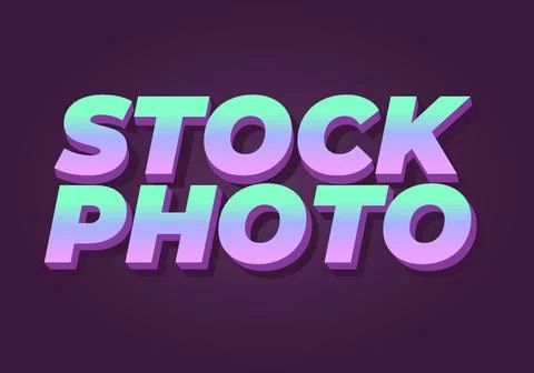 Stock photo. Text effect in 3D style with modern colors Stock Illustration