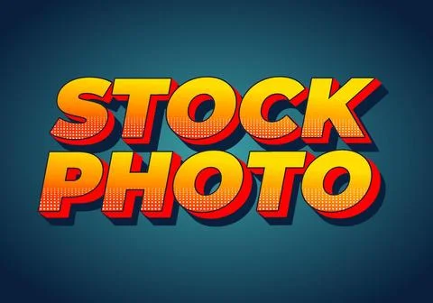 Stock photo. Text effect in 3D style with modern colors Stock Illustration