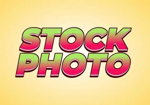 Stock photo. Text effect in 3D style with modern colors Stock Illustration