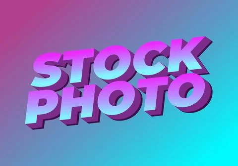 Stock photo. Text effect in 3D style with modern colors Stock Illustration