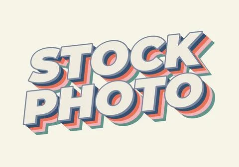 Stock photo. Text effect in 3D style with modern colors Stock Illustration