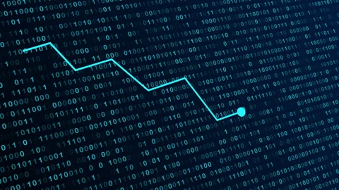 Stock price chart down, Stock market animated graphic, Financial and business Stock Footage 336157305