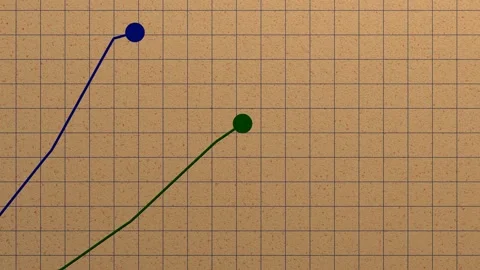 Stock price chart on the notebook page. Growth and decline dynamics. Stock Footage 200853041