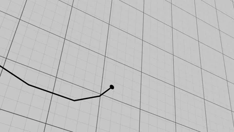 Stock price chart on the notebook page. Growth and decline dynamics. Creative fi Stock Footage 200947230