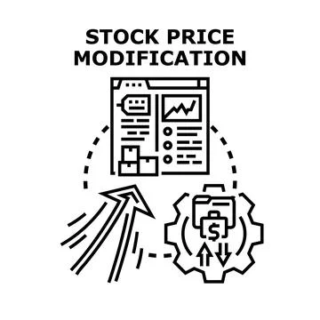 Stock price modification process vector concept Stock Illustration