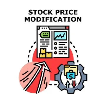 Stock price modification process vector concept Stock Illustration