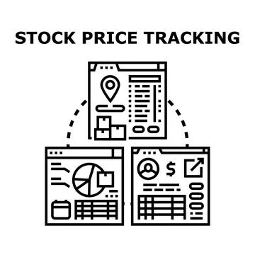 Stock price tracking data analysis concept icon vector 库存插图