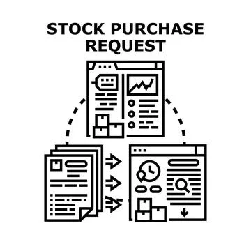 Stock purchase request process concept vector illustration Stock Illustration