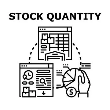 Stock quantity tracking and inventory management concept Stock Illustration