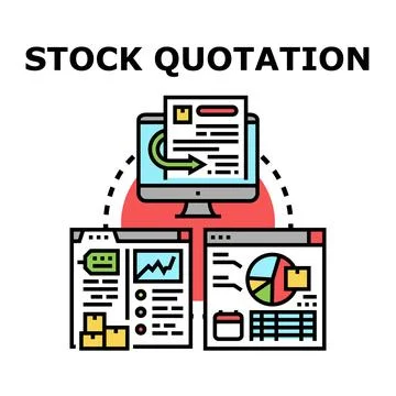 Stock quotation financial data analysis concept Stock Illustration