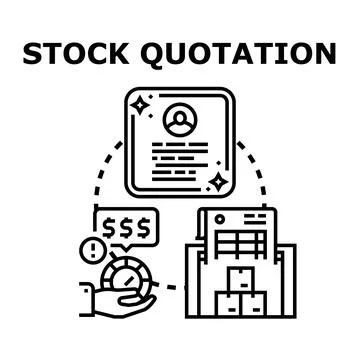 Stock quotation process analyzing data and inventory 库存插图