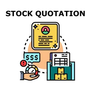 Stock quotation process analyzing data and inventory Stock Illustration