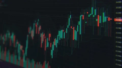 Stock quotes on the computer screen quickly change their values Stock-Footage 164099714