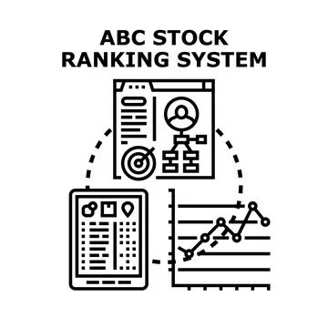 Stock ranking system analyzing data and performance イラスト素材