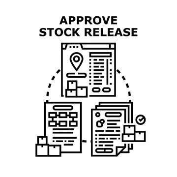 Stock release approval process concept illustration 库存插图