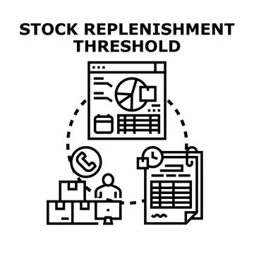 Stock replenishment threshold reaching strategy concept planning 스톡 일러스트