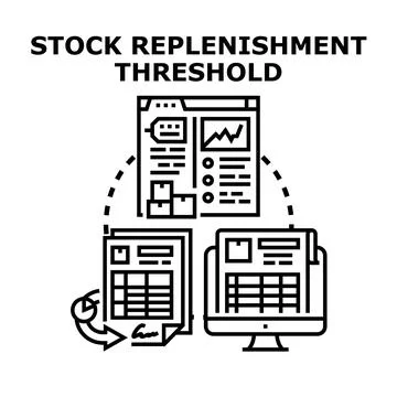 Stock replenishment threshold vector concept illustration Stock Illustration