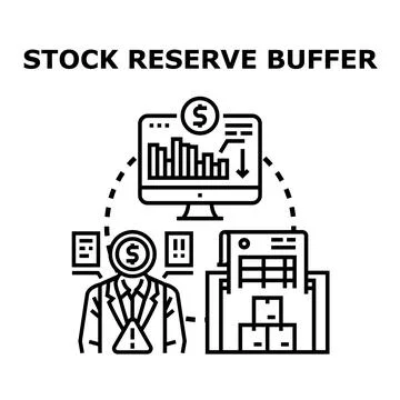Stock reserve buffer managing business inventory financial risk Stock Illustration
