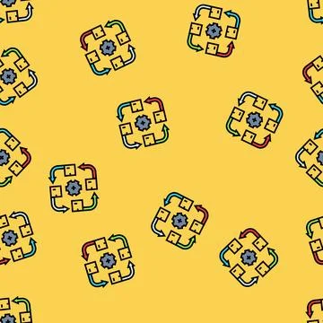 Stock rotation logistic manager vector seamless pattern Stock Illustration