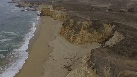Stock Santa Cruz Cliff Waves Crashing Stock Footage