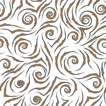 Stock seamless vector pattern of brown flowing lines with ragged edges with Stock-Illustration