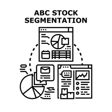 Stock segmentation system analyzing marketing customer data Stock Illustration