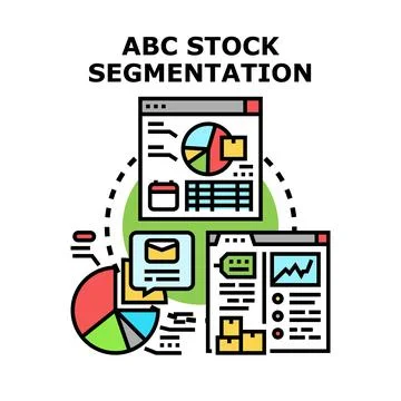 Stock segmentation system analyzing marketing customer data Stock Illustration