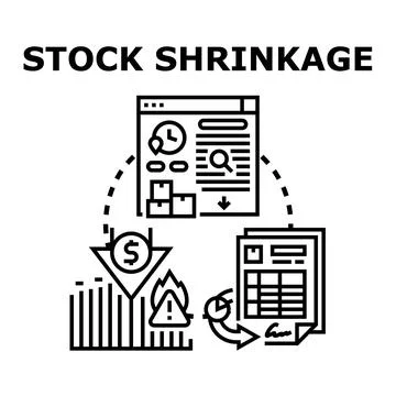 Stock shrinkage concept vector icon illustration Stock Illustration