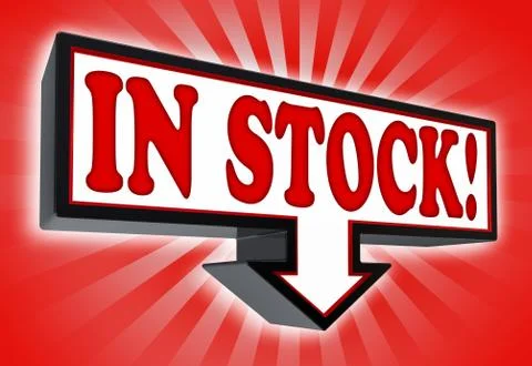 In stock sign with arrow down Stock Illustration