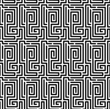 Stock simple linear pattern of black lines and angles. Seamless vector geometric Stock-Illustration