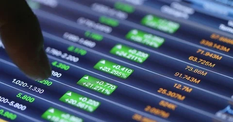 Stock stock graph on display screen Stock Footage 85194405