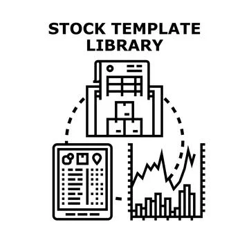 Stock template library for data analysis and management Stock Illustration