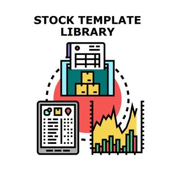 Stock template library for data analysis and management イラスト素材