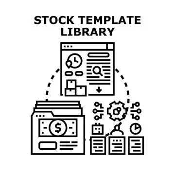 Stock template library vector concept working with data Stock Illustration
