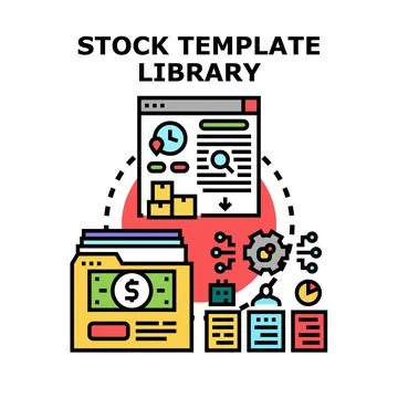 Stock template library vector concept working with data Stock Illustration