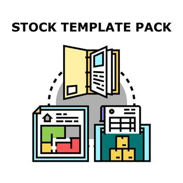 Stock template pack for business documentation concepts Stock Illustration