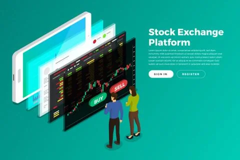 Stock trader exchange Stock Illustration