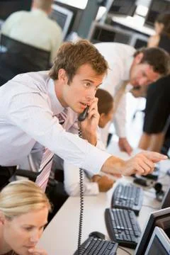 Stock Trader On The Phone Stock Photos