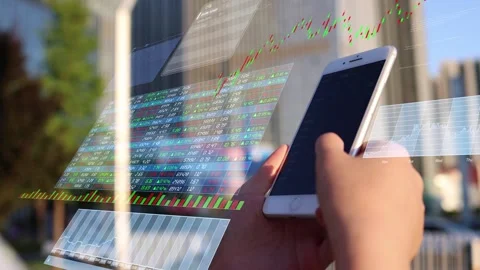 Stock traders analyze and trade stocks Stock Footage 247322814