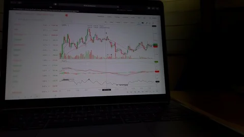 Stock trading analysis on a personal computer Stock Footage